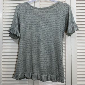 ModCloth Striped Ruffle Wrap Top